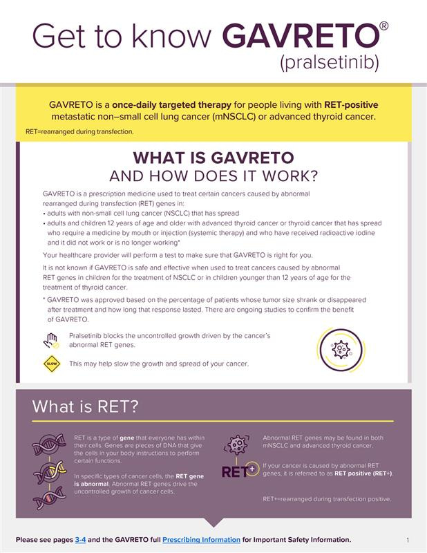 What is GAVRETO? Fact Sheet